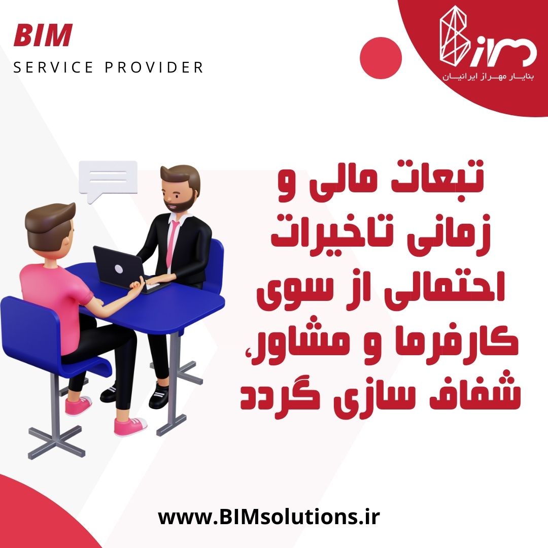 تاخیرات زمانی مشاور BIM و کارفرمایان در قرارداد های ارائه خدمات مدلسازی اطلاعات ساخت مشخص گردد. بنا یار مهراز ایرانیان ارائه دهنده خدمات مبتنی بر BIM
